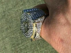 Men's Large Solid 925 Silver 3ct Iced Diamond Masonic Free Mason RING 14k Gold 21 Men's Large Solid 925 Silver 3ct Iced Diamond Masonic Free Mason RING 14k Gold -Harlem Bling Shop harlembling mens large solid 925 silver 3ct iced diamond masonic free mason ring 14k gold 96900.1664376035