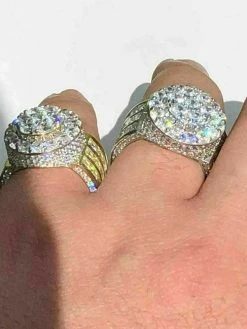 Men's Large Solid 925 Silver 5ct Diamond Pinky BIG RING 14k Gold ICY HIP-HOP 28 Men's Large Solid 925 Silver 5ct Diamond Pinky BIG RING 14k Gold ICY HIP-HOP -Harlem Bling Shop harlembling mens large solid 925 silver 5ct diamond pinky big ring 14k gold icy hip hop 64057.1664375524