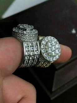 Men's Large Solid 925 Silver 5ct Diamond Pinky BIG RING 14k Gold ICY HIP-HOP 34 Men's Large Solid 925 Silver 5ct Diamond Pinky BIG RING 14k Gold ICY HIP-HOP -Harlem Bling Shop harlembling mens large solid 925 silver 5ct diamond pinky big ring 14k gold icy hip hop 99975.1664383360