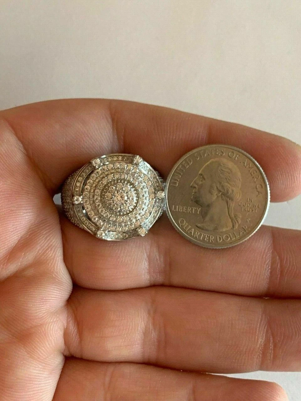 Men's Large Solid 925 Silver 5ct King Crown Diamond Pinky RING HIP-HOP Bust Down 17 Men's Large Solid 925 Silver 5ct King Crown Diamond Pinky RING HIP-HOP Bust Down - Image 15