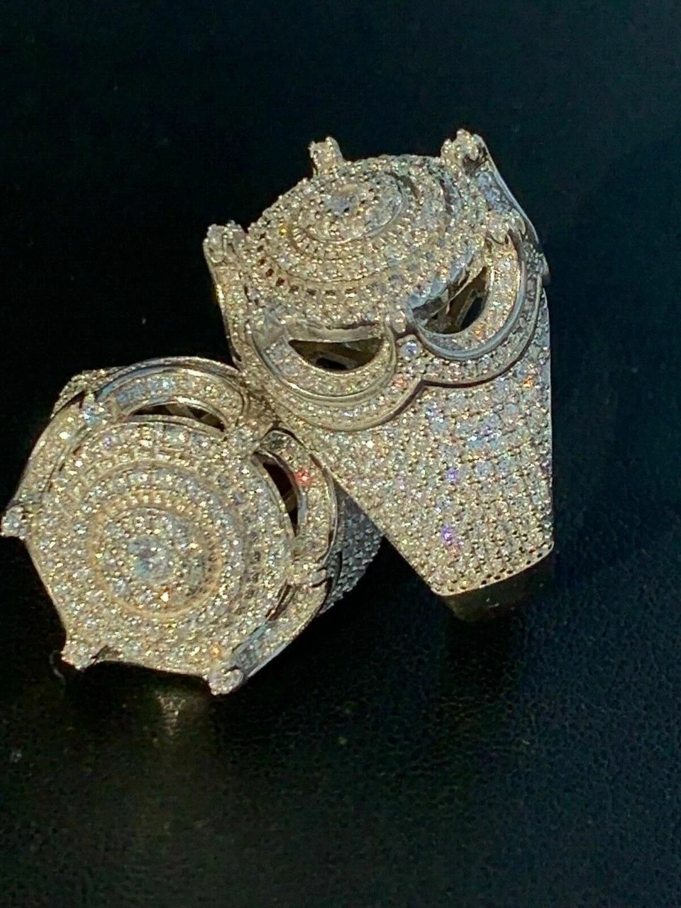 Men's Large Solid 925 Silver 5ct King Crown Diamond Pinky RING HIP-HOP Bust Down 4 Men's Large Solid 925 Silver 5ct King Crown Diamond Pinky RING HIP-HOP Bust Down - Image 2