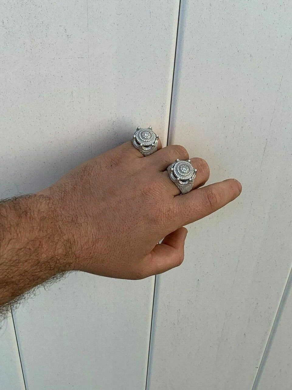 Men's Large Solid 925 Silver King Crown Moissanite Pinky RING HIP-HOP Bust Down 10 Men's Large Solid 925 Silver King Crown Moissanite Pinky RING HIP-HOP Bust Down - Image 8