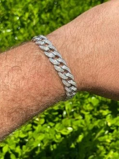 Mens Miami Cuban Link Bracelet Real Iced Moissanite - Passes Diamond Tester 12mm -Harlem Bling Shop harlembling mens miami cuban link bracelet real iced moissanite passes diamond tester 12mm 18703.1664374615