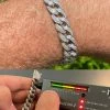 Mens Miami Cuban Link Bracelet Real Iced Moissanite - Passes Diamond Tester 12mm 2 Mens Miami Cuban Link Bracelet Real Iced Moissanite - Passes Diamond Tester 12mm -Harlem Bling Shop harlembling mens miami cuban link bracelet real iced moissanite passes diamond tester 12mm 53330.1664390401