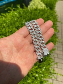 Mens Miami Cuban Link Bracelet Real Iced Moissanite - Passes Diamond Tester 12mm -Harlem Bling Shop harlembling mens miami cuban link bracelet real iced moissanite passes diamond tester 12mm 80656.1664372419