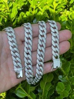 Mens Miami Cuban Link Chain Real Iced Moissanite - Passes Diamond Tester 12mm 20 Mens Miami Cuban Link Chain Real Iced Moissanite - Passes Diamond Tester 12mm -Harlem Bling Shop harlembling mens miami cuban link chain real iced moissanite passes diamond tester 12mm 19237.1664379363