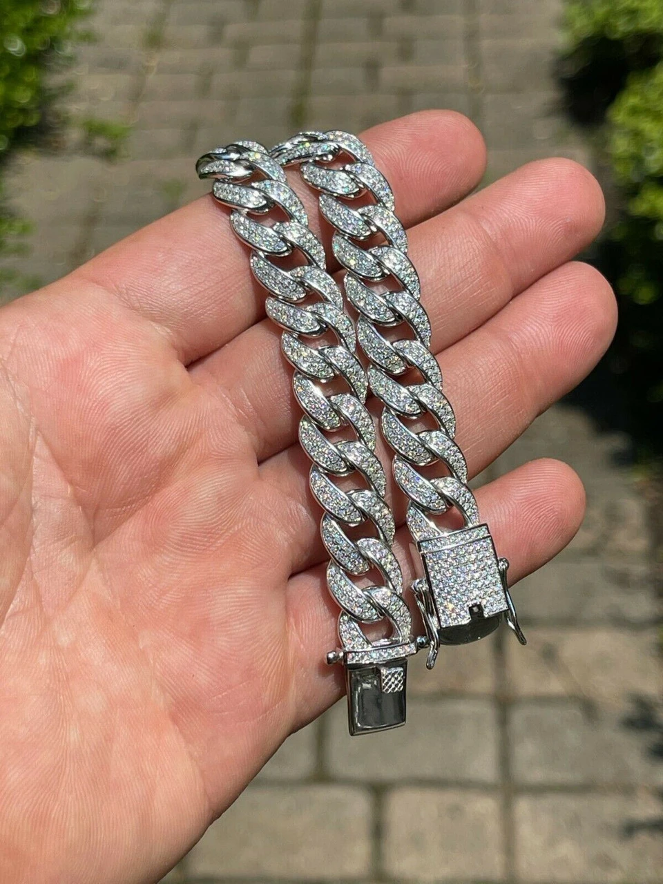 Mens Miami Cuban Link Chain Real Iced Moissanite - Passes Diamond Tester 12mm 11 Mens Miami Cuban Link Chain Real Iced Moissanite - Passes Diamond Tester 12mm - Image 9