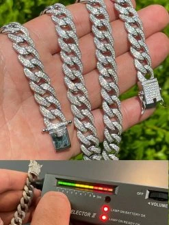 Mens Miami Cuban Link Chain Real Iced Moissanite - Passes Diamond Tester 12mm