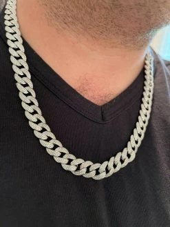 Mens Miami Cuban Link Chain Real Iced Moissanite - Passes Diamond Tester 12mm 18 Mens Miami Cuban Link Chain Real Iced Moissanite - Passes Diamond Tester 12mm -Harlem Bling Shop harlembling mens miami cuban link chain real iced moissanite passes diamond tester 12mm 66197.1664395715