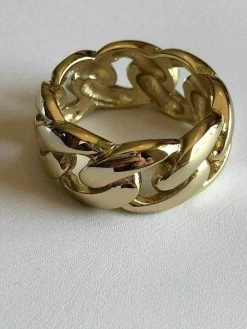 Men's Miami Cuban Link RING 14k Gold Rhodium Over 925 Silver Pinky Wedding Band 16 Men's Miami Cuban Link RING 14k Gold Rhodium Over 925 Silver Pinky Wedding Band -Harlem Bling Shop harlembling mens miami cuban link ring 14k gold rhodium over 925 silver pinky wedding band 03420.1664393743