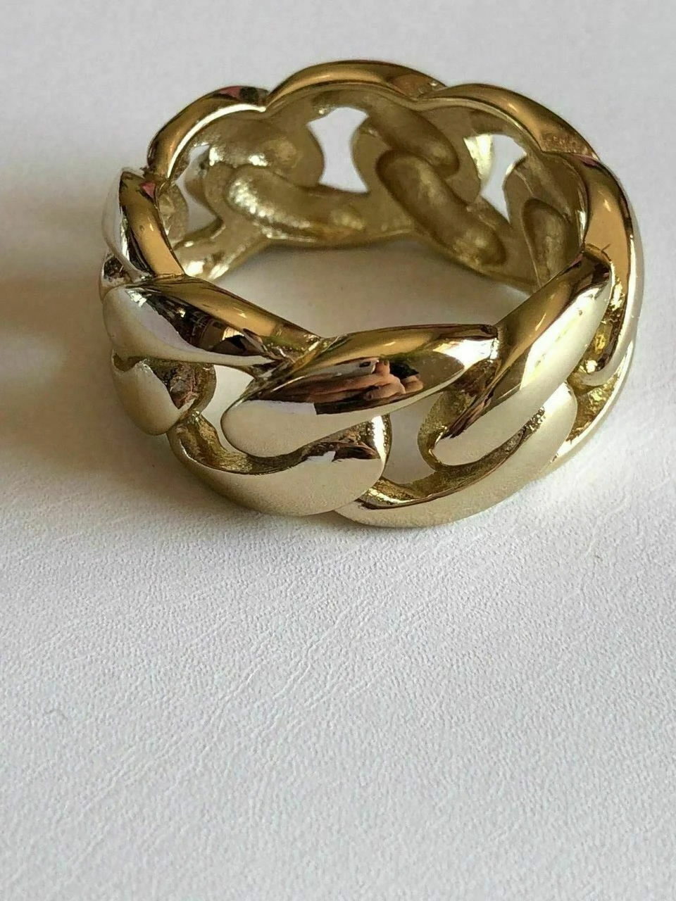 Men's Miami Cuban Link RING 14k Gold Rhodium Over 925 Silver Pinky Wedding Band 11 Men's Miami Cuban Link RING 14k Gold Rhodium Over 925 Silver Pinky Wedding Band - Image 9