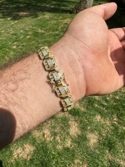 Men’s Moissanite Custom Link 14k Gold Plated Real 925 Sterling Silver Bracelet 27 Men’s Moissanite Custom Link 14k Gold Plated Real 925 Sterling Silver Bracelet -Harlem Bling Shop harlembling mens moissanite custom link 14k gold plated real 925 sterling silver bracelet 08210.1683578933