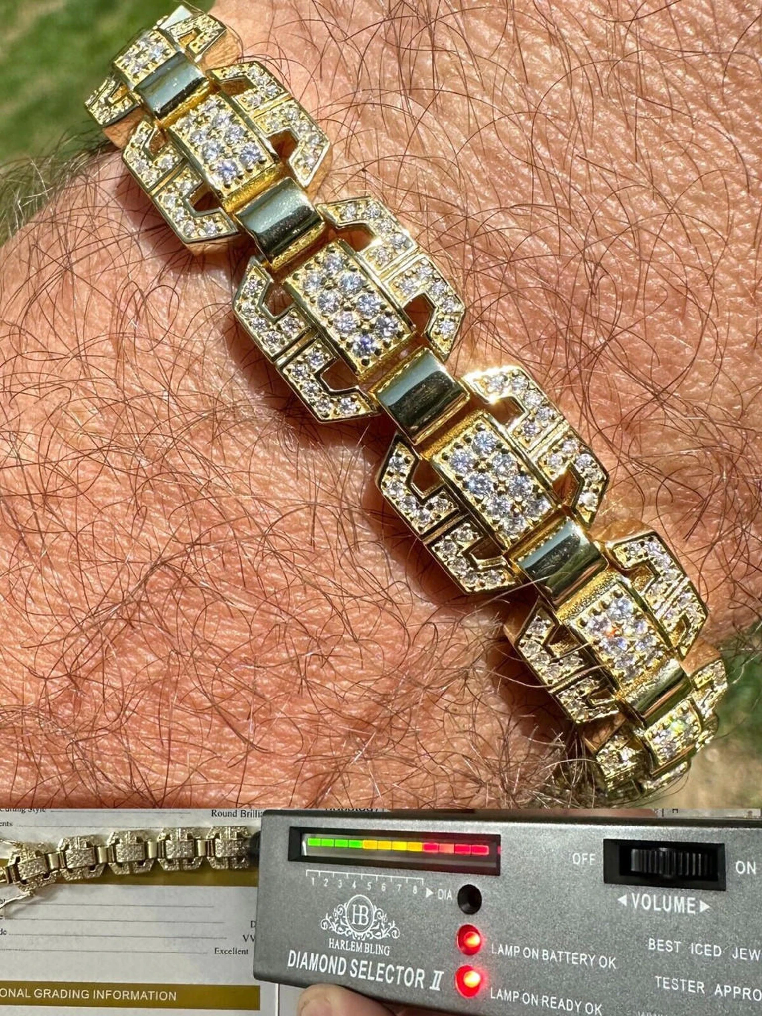 Men’s Moissanite Custom Link 14k Gold Plated Real 925 Sterling Silver Bracelet 3 Men’s Moissanite Custom Link 14k Gold Plated Real 925 Sterling Silver Bracelet