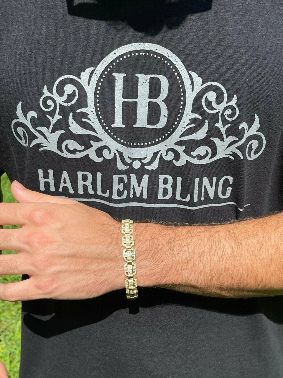 Men’s Moissanite Custom Link 14k Gold Plated Real 925 Sterling Silver Bracelet 5 Men’s Moissanite Custom Link 14k Gold Plated Real 925 Sterling Silver Bracelet - Image 3