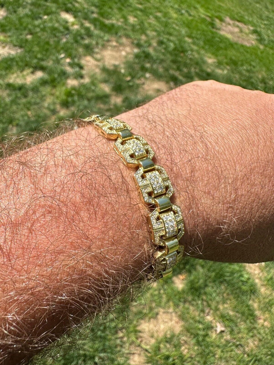 Men’s Moissanite Custom Link 14k Gold Plated Real 925 Sterling Silver Bracelet 11 Men’s Moissanite Custom Link 14k Gold Plated Real 925 Sterling Silver Bracelet - Image 9