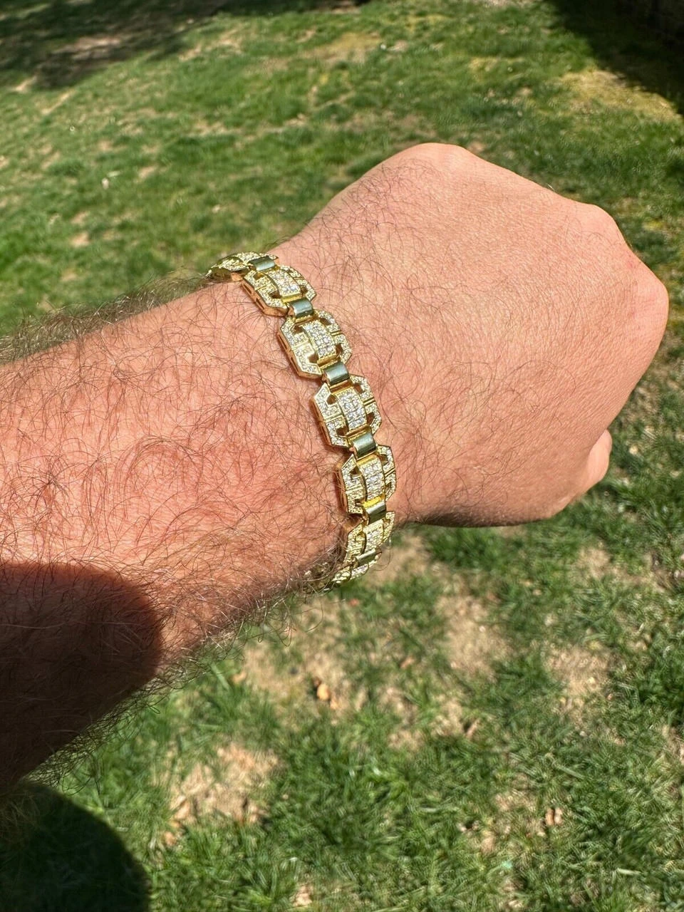 Men’s Moissanite Custom Link 14k Gold Plated Real 925 Sterling Silver Bracelet 19 Men’s Moissanite Custom Link 14k Gold Plated Real 925 Sterling Silver Bracelet - Image 17