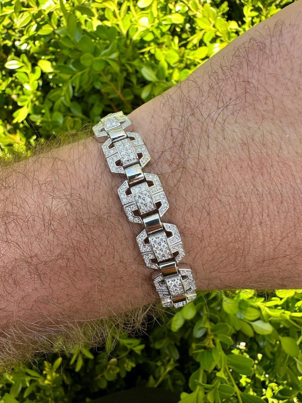 Men’s Moissanite Custom Link Real 925 Sterling Silver Bracelet Passes Tester 15 Men’s Moissanite Custom Link Real 925 Sterling Silver Bracelet Passes Tester - Image 13