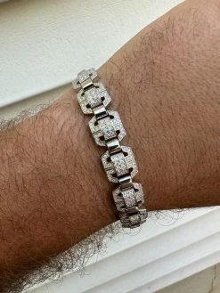 Men’s Moissanite Custom Link Real 925 Sterling Silver Bracelet Passes Tester 27 Men’s Moissanite Custom Link Real 925 Sterling Silver Bracelet Passes Tester -Harlem Bling Shop harlembling mens moissanite custom link real 925 sterling silver bracelet passes tester 11945.1683578922