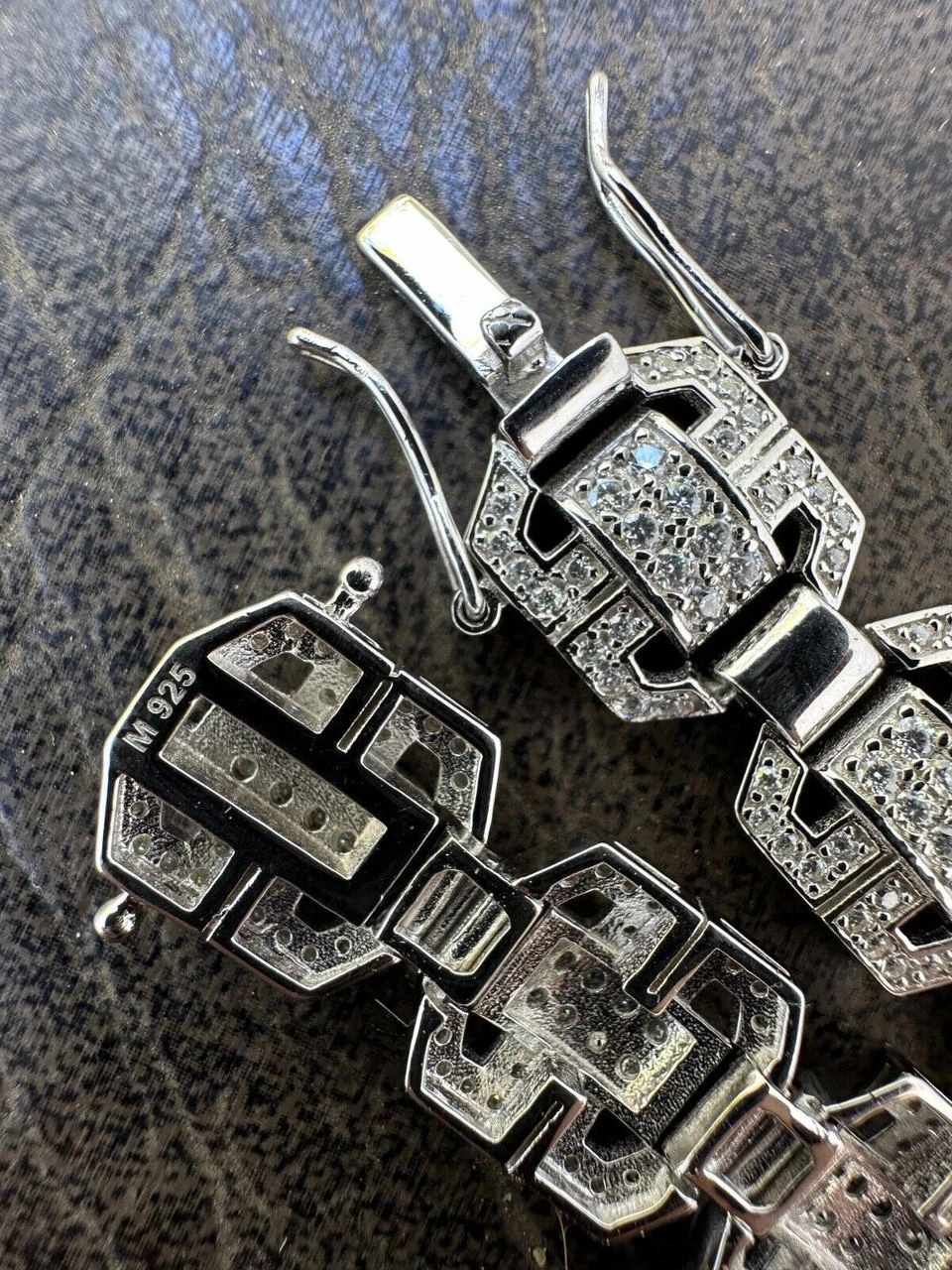 Men’s Moissanite Custom Link Real 925 Sterling Silver Bracelet Passes Tester 11 Men’s Moissanite Custom Link Real 925 Sterling Silver Bracelet Passes Tester - Image 9