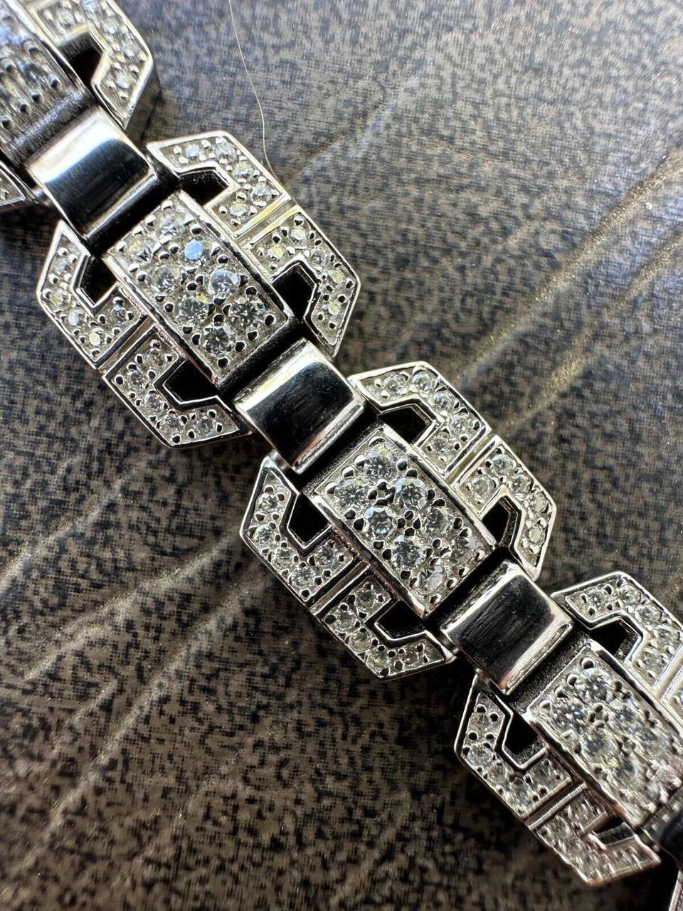 Men’s Moissanite Custom Link Real 925 Sterling Silver Bracelet Passes Tester 12 Men’s Moissanite Custom Link Real 925 Sterling Silver Bracelet Passes Tester - Image 10