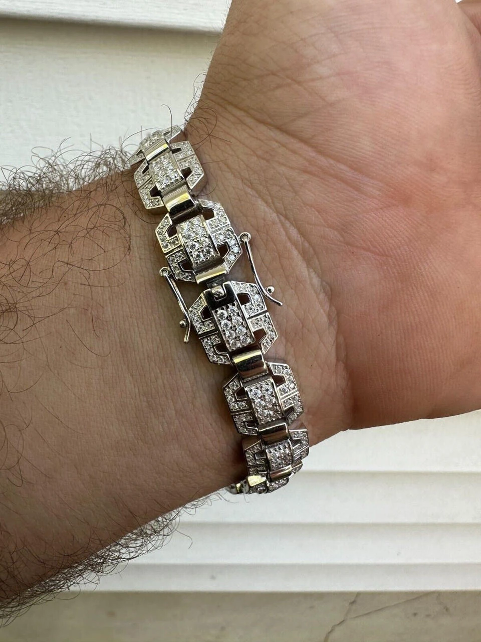 Men’s Moissanite Custom Link Real 925 Sterling Silver Bracelet Passes Tester 9 Men’s Moissanite Custom Link Real 925 Sterling Silver Bracelet Passes Tester - Image 7