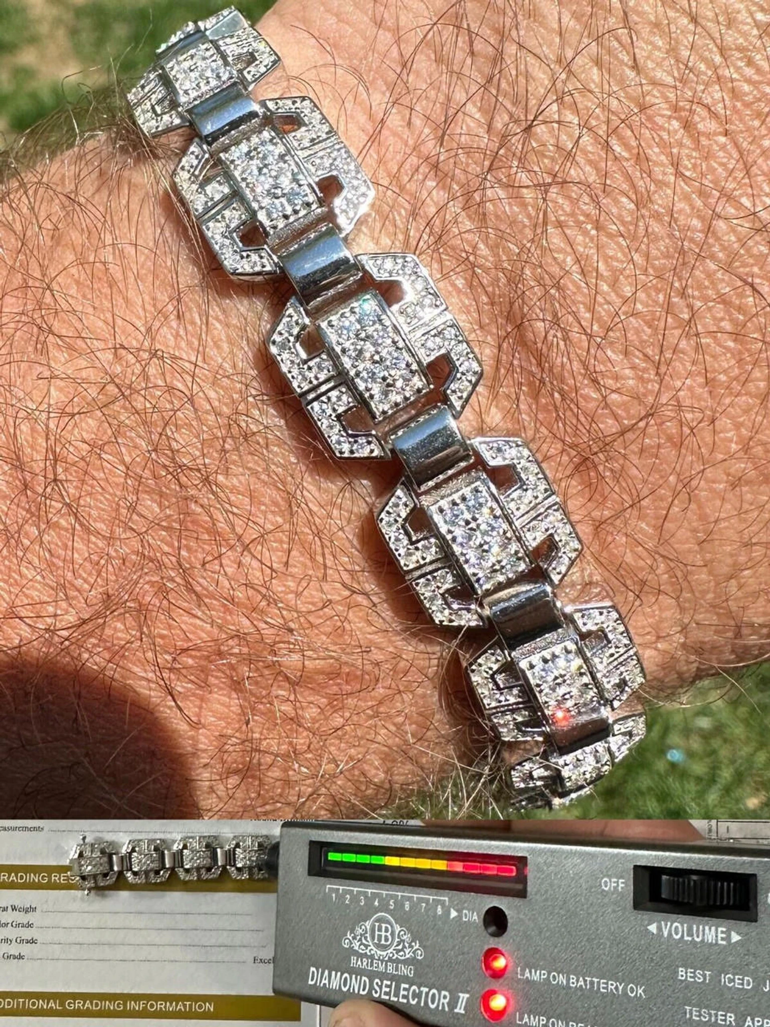 Men’s Moissanite Custom Link Real 925 Sterling Silver Bracelet Passes Tester 3 Men’s Moissanite Custom Link Real 925 Sterling Silver Bracelet Passes Tester