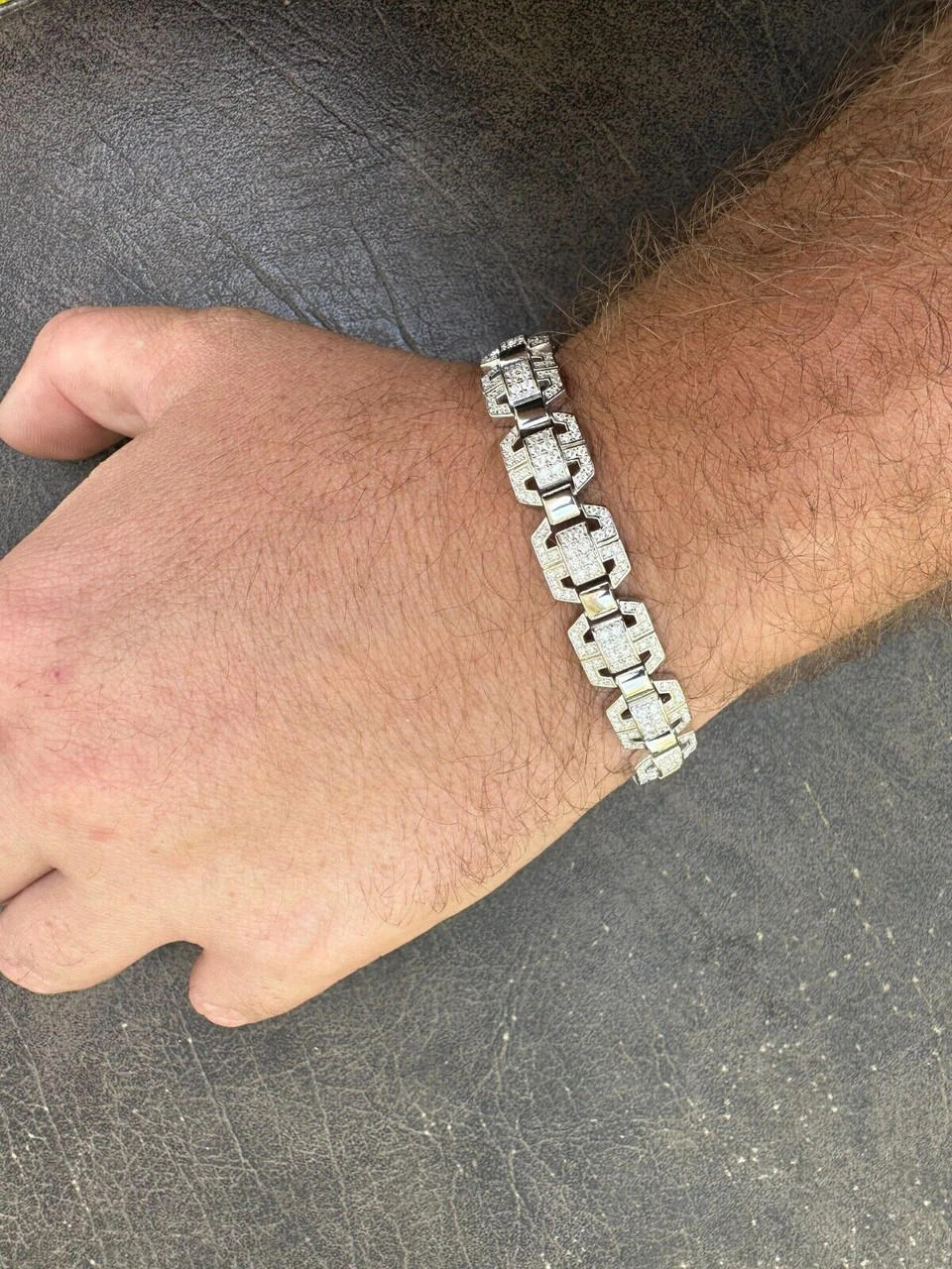 Men’s Moissanite Custom Link Real 925 Sterling Silver Bracelet Passes Tester 14 Men’s Moissanite Custom Link Real 925 Sterling Silver Bracelet Passes Tester - Image 12