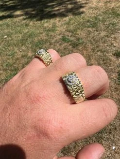 Mens MOISSANITE Nugget Ring Real 14k Gold Plated 925 Silver Iced Pinky Hip Hop 16 Mens MOISSANITE Nugget Ring Real 14k Gold Plated 925 Silver Iced Pinky Hip Hop -Harlem Bling Shop harlembling mens moissanite nugget ring real 14k gold plated 925 silver iced pinky hip hop 12733.1664300245