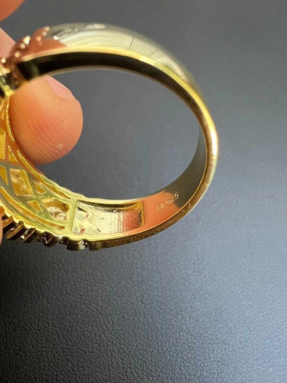 Mens MOISSANITE Nugget Ring Real 14k Gold Plated 925 Silver Iced Pinky Hip Hop 14 Mens MOISSANITE Nugget Ring Real 14k Gold Plated 925 Silver Iced Pinky Hip Hop - Image 12