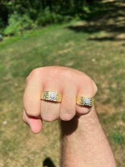 Mens MOISSANITE Nugget Ring Real 14k Gold Plated 925 Silver Iced Pinky Hip Hop 23 Mens MOISSANITE Nugget Ring Real 14k Gold Plated 925 Silver Iced Pinky Hip Hop -Harlem Bling Shop harlembling mens moissanite nugget ring real 14k gold plated 925 silver iced pinky hip hop 80613.1664301474