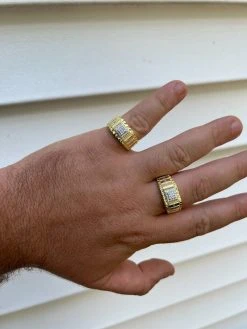 Mens MOISSANITE Nugget Square Ring Real 14k Gold Plated 925 Silver Iced Pinky 20 Mens MOISSANITE Nugget Square Ring Real 14k Gold Plated 925 Silver Iced Pinky -Harlem Bling Shop harlembling mens moissanite nugget square ring real 14k gold plated 925 silver iced pinky 07005.1664358367