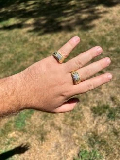 Mens MOISSANITE Nugget Square Ring Real 14k Gold Plated 925 Silver Iced Pinky 16 Mens MOISSANITE Nugget Square Ring Real 14k Gold Plated 925 Silver Iced Pinky -Harlem Bling Shop harlembling mens moissanite nugget square ring real 14k gold plated 925 silver iced pinky 48600.1664301829