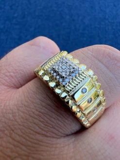 Mens MOISSANITE Nugget Square Ring Real 14k Gold Plated 925 Silver Iced Pinky 18 Mens MOISSANITE Nugget Square Ring Real 14k Gold Plated 925 Silver Iced Pinky -Harlem Bling Shop harlembling mens moissanite nugget square ring real 14k gold plated 925 silver iced pinky 97356.1664357276