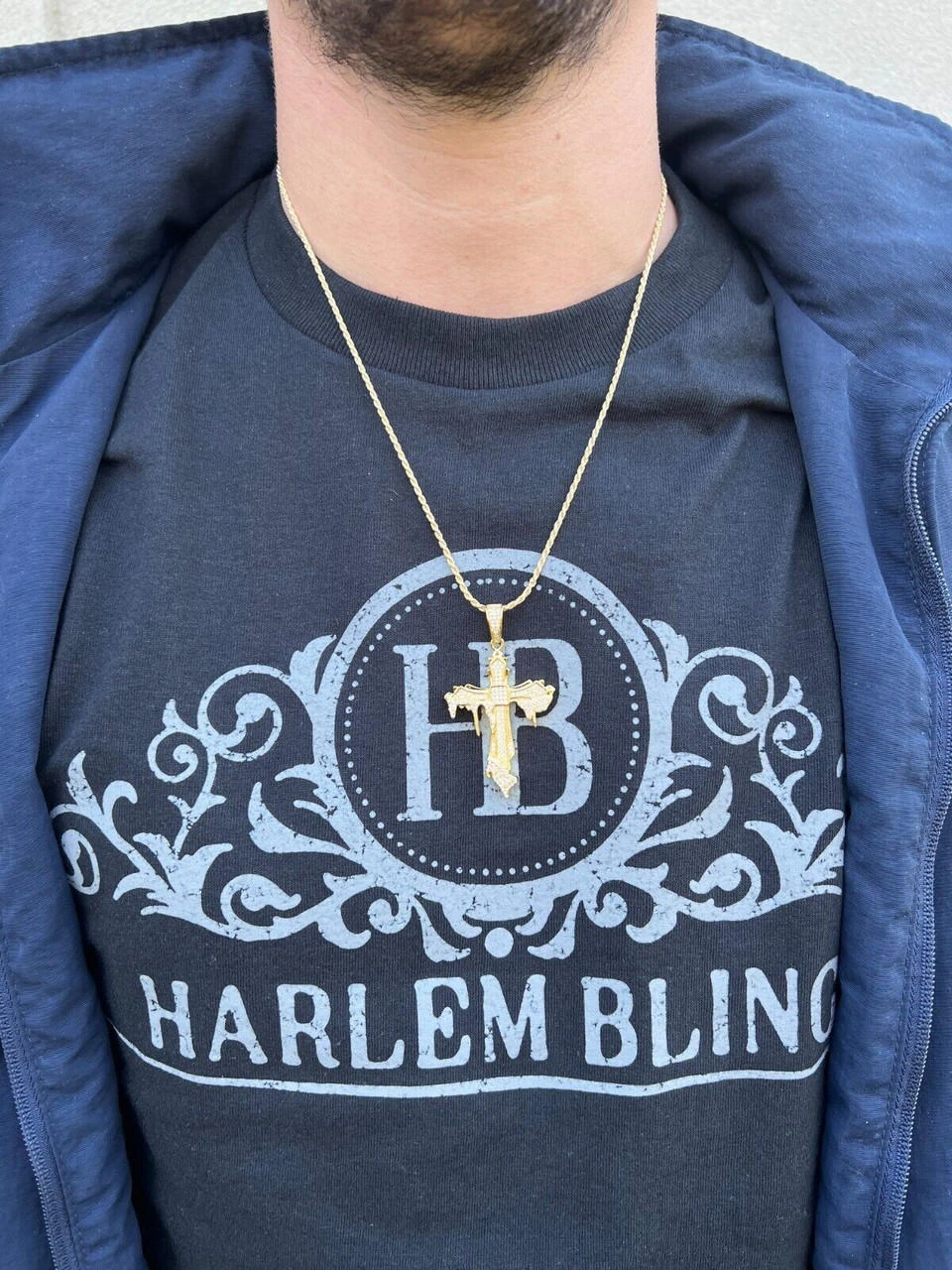 Mens MOISSANITE Real 925 Silver Gold Plated Dripping Cross Iced Pendant Necklace 16 Mens MOISSANITE Real 925 Silver Gold Plated Dripping Cross Iced Pendant Necklace - Image 14