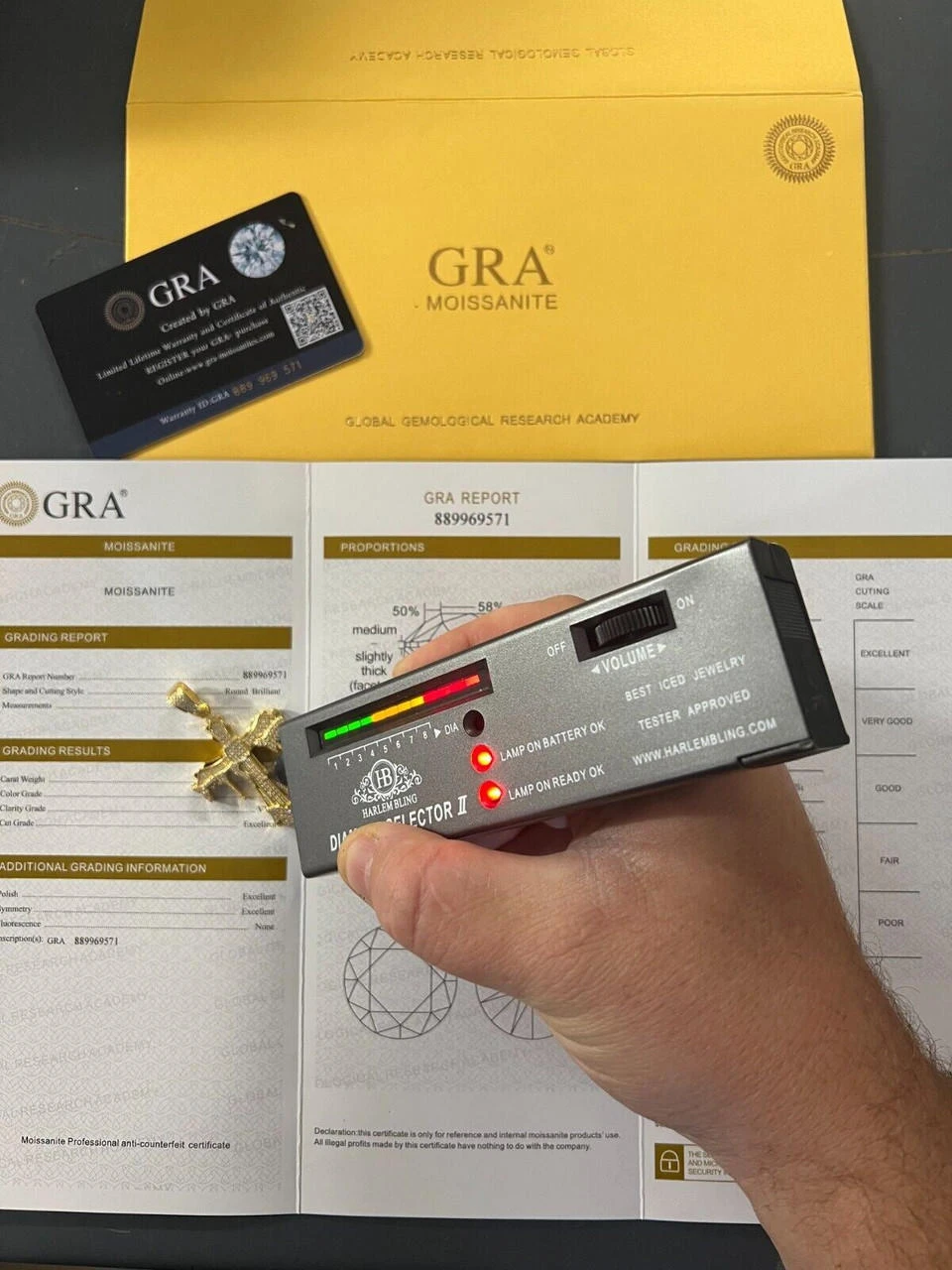 Mens MOISSANITE Real 925 Silver Gold Plated Dripping Cross Iced Pendant Necklace 6 Mens MOISSANITE Real 925 Silver Gold Plated Dripping Cross Iced Pendant Necklace - Image 4