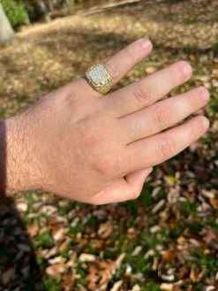 Mens MOISSANITE Ring Real 14k Gold Vermeil 925 Hip Hop Iced Pass Diamond Tester -Harlem Bling Shop harlembling mens moissanite ring real 14k gold vermeil 925 hip hop iced pass diamond tester 37654.1664360099