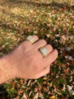 Mens MOISSANITE Ring Real 14k Gold Vermeil 925 Hip Hop Iced Pass Diamond Tester -Harlem Bling Shop harlembling mens moissanite ring real 14k gold vermeil 925 hip hop iced pass diamond tester 58832.1664361251