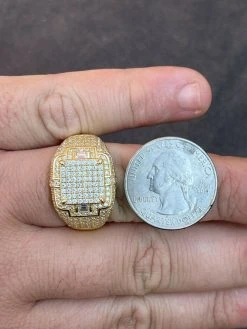 Mens MOISSANITE Ring Real 14k Gold Vermeil 925 Hip Hop Iced Pass Diamond Tester -Harlem Bling Shop harlembling mens moissanite ring real 14k gold vermeil 925 hip hop iced pass diamond tester 66131.1664361018