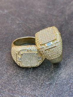 Mens MOISSANITE Ring Real 14k Gold Vermeil 925 Hip Hop Iced Pass Diamond Tester -Harlem Bling Shop harlembling mens moissanite ring real 14k gold vermeil 925 hip hop iced pass diamond tester 73958.1664362842