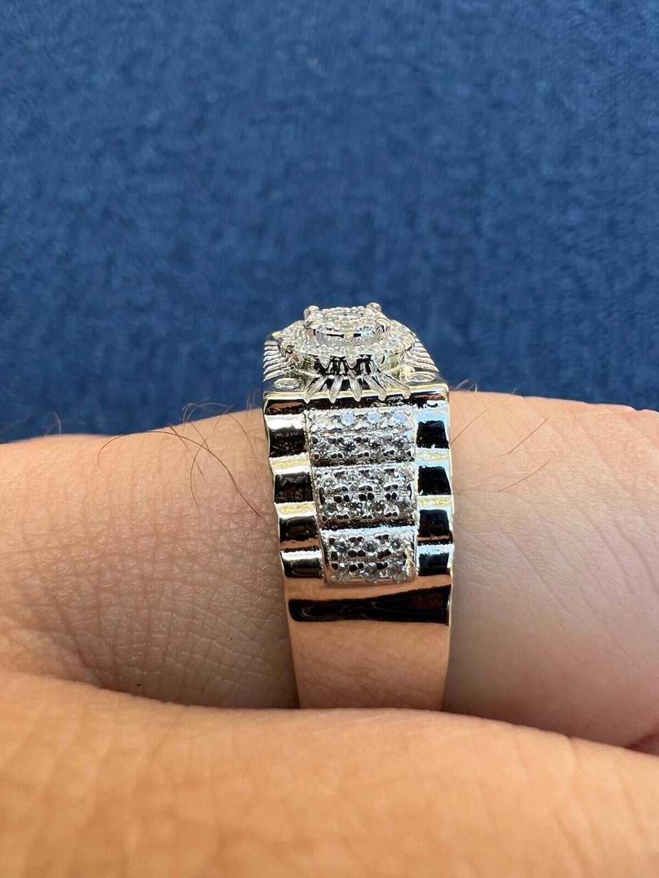 Mens Moissanite Ring Real 925 Silver Iced Hip Hop Star Burst Diamond Cut Sz 6-13 12 Mens Moissanite Ring Real 925 Silver Iced Hip Hop Star Burst Diamond Cut Sz 6-13 - Image 10