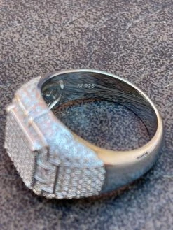 Mens MOISSANITE Ring Real Solid 925 Silver Hip Hop Iced Pass Diamond Test Pinky 23 Mens MOISSANITE Ring Real Solid 925 Silver Hip Hop Iced Pass Diamond Test Pinky -Harlem Bling Shop harlembling mens moissanite ring real solid 925 silver hip hop iced pass diamond test pinky 55955.1664355773