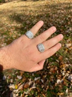 Mens MOISSANITE Ring Real Solid 925 Silver Hip Hop Iced Pass Diamond Test Pinky 19 Mens MOISSANITE Ring Real Solid 925 Silver Hip Hop Iced Pass Diamond Test Pinky -Harlem Bling Shop harlembling mens moissanite ring real solid 925 silver hip hop iced pass diamond test pinky 96372.1664355833