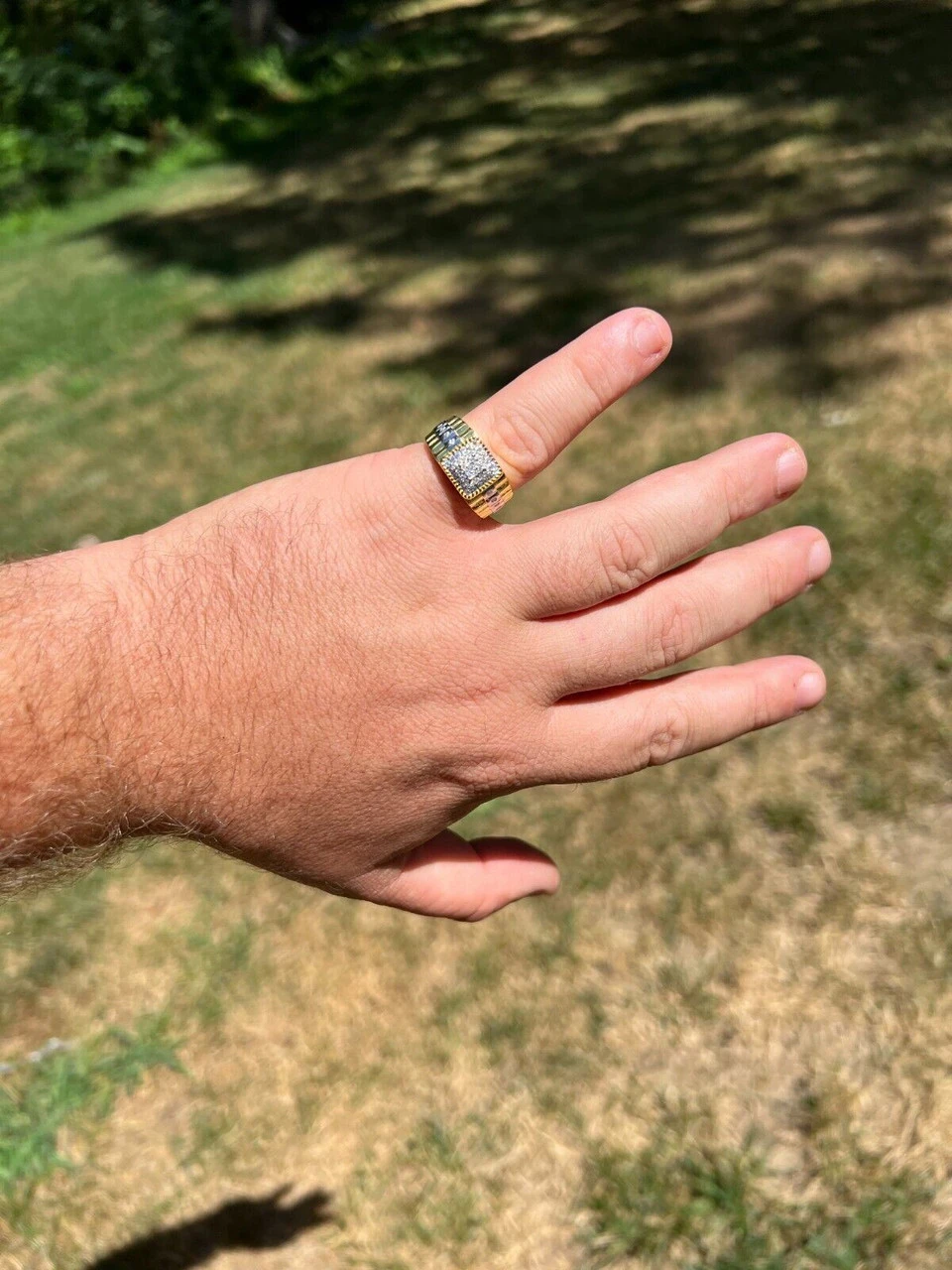 Mens MOISSANITE Ring14k Gold Plated Square Real 925 Silver Iced Pinky Hip Hop 14 Mens MOISSANITE Ring14k Gold Plated Square Real 925 Silver Iced Pinky Hip Hop - Image 12