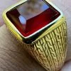 Mens Plain Real 14k Gold Plated 925 Silver Simulated Ruby Red Gem Stone Ring CZ 1 Mens Plain Real 14k Gold Plated 925 Silver Simulated Ruby Red Gem Stone Ring CZ -Harlem Bling Shop harlembling mens plain real 14k gold plated 925 silver simulated ruby red gem stone ring cz 26687.1666188671