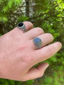 Mens Plain Real 925 Sterling Silver Black Onyx Stone Ring Pinky 7 8 9 10 11 12 18 Mens Plain Real 925 Sterling Silver Black Onyx Stone Ring Pinky 7 8 9 10 11 12 -Harlem Bling Shop harlembling mens plain real 925 sterling silver black onyx stone ring pinky 7 8 9 10 11 12 43087.1664377035