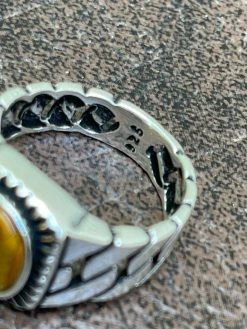 Mens Plain Real 925 Sterling Silver Black Tiger's Eye Ring Miami Cuban Link Band 19 Mens Plain Real 925 Sterling Silver Black Tiger's Eye Ring Miami Cuban Link Band -Harlem Bling Shop harlembling mens plain real 925 sterling silver black tigers eye ring miami cuban link band 28152.1664380950