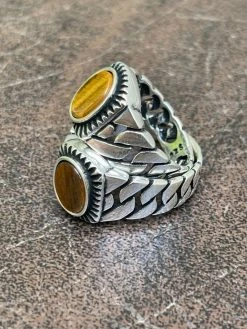 Mens Plain Real 925 Sterling Silver Black Tiger's Eye Ring Miami Cuban Link Band 18 Mens Plain Real 925 Sterling Silver Black Tiger's Eye Ring Miami Cuban Link Band -Harlem Bling Shop harlembling mens plain real 925 sterling silver black tigers eye ring miami cuban link band 89952.1664384822