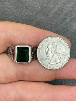 Mens Plain Real 925 Sterling Silver Green Emerald Stone Ring Size 7 8 9 10 11 12 22 Mens Plain Real 925 Sterling Silver Green Emerald Stone Ring Size 7 8 9 10 11 12 -Harlem Bling Shop harlembling mens plain real 925 sterling silver green emerald stone ring size 7 8 9 10 11 12 08607.1664379236