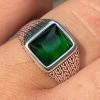 Mens Plain Real 925 Sterling Silver Green Emerald Stone Ring Size 7 8 9 10 11 12 -Harlem Bling Shop harlembling mens plain real 925 sterling silver green emerald stone ring size 7 8 9 10 11 12 49749.1664387280