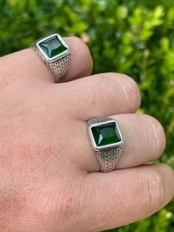 Mens Plain Real 925 Sterling Silver Green Emerald Stone Ring Size 7 8 9 10 11 12 17 Mens Plain Real 925 Sterling Silver Green Emerald Stone Ring Size 7 8 9 10 11 12 -Harlem Bling Shop harlembling mens plain real 925 sterling silver green emerald stone ring size 7 8 9 10 11 12 68623.1664393292